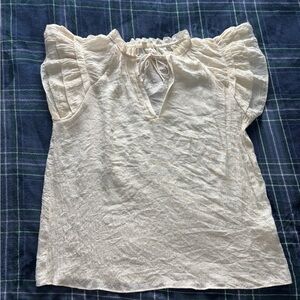 Grade and gather cream linen blouse size s